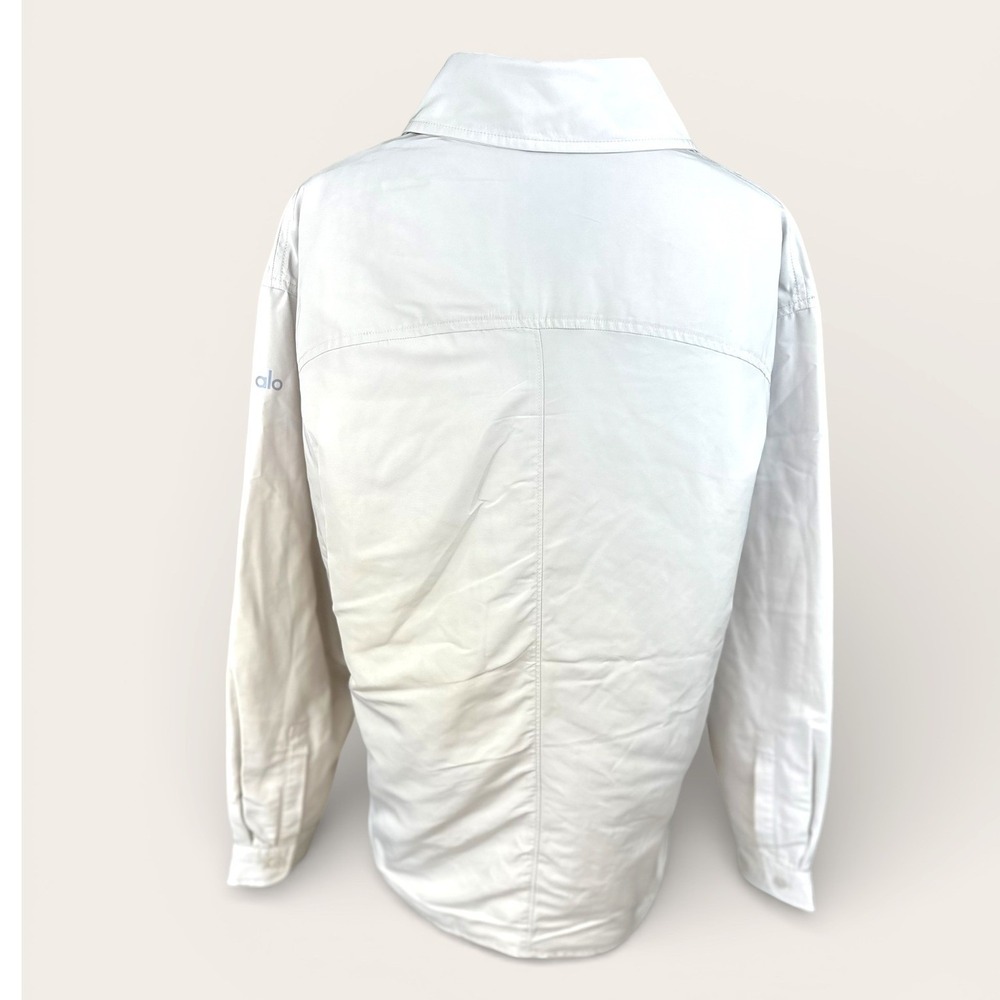Alo Yoga NWT SZ XS Explorer Button Down Bone White Oversized Shacket W5114R - Picture 7 of 16